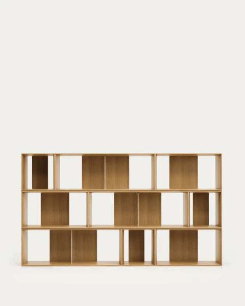 Modulárny policový systém v dekore duba v prírodnej farbe 9 ks 202x114 cm Litto – Kave Home-image-4