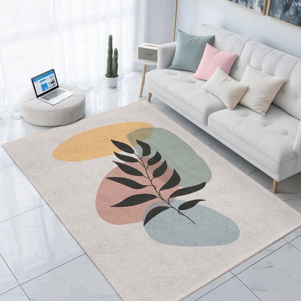 Krémový prateľný behúň 80x200 cm Illustrated Autumn – Mila Home-image-3