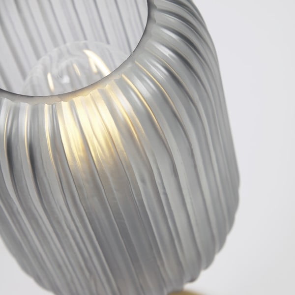 Stolová lampa v zlatej farbe so skleneným tienidlom (výška 40 cm) Hestia - Kave Home-image-1