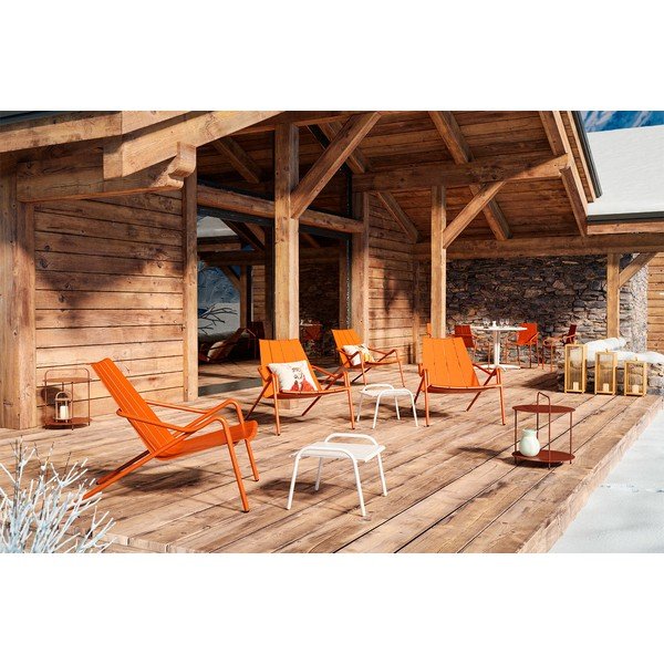Oranžové kovové záhradné kreslo Fleole – Ezeis-image-2