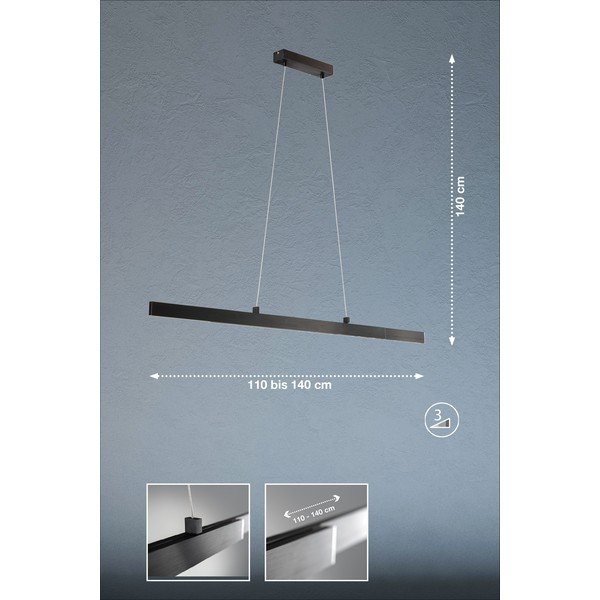 Čierne LED stmievateľné závesné svietidlo Orell – Fischer & Honsel-image-3