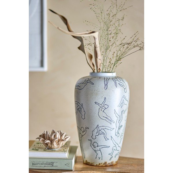Krémová váza z kameniny (výška 34 cm) Adah – Bloomingville-image-1