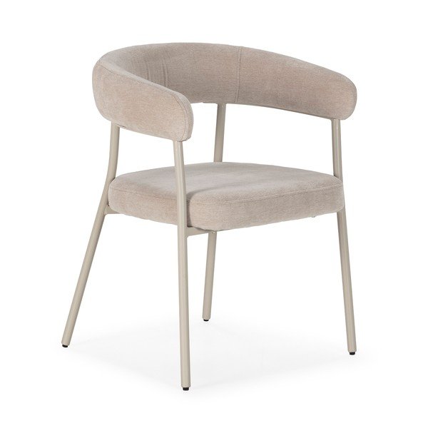 Béžové čalúnené jedálenské kreslá v súprave s podrúčkami 2 ks Yuri – MOME