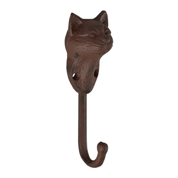 Hnedý nástenný kovový háčik Cat – Esschert Design
