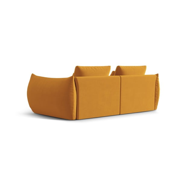 Žltá zamatová pohovka 232 cm Bloom – Micadoni -image-3