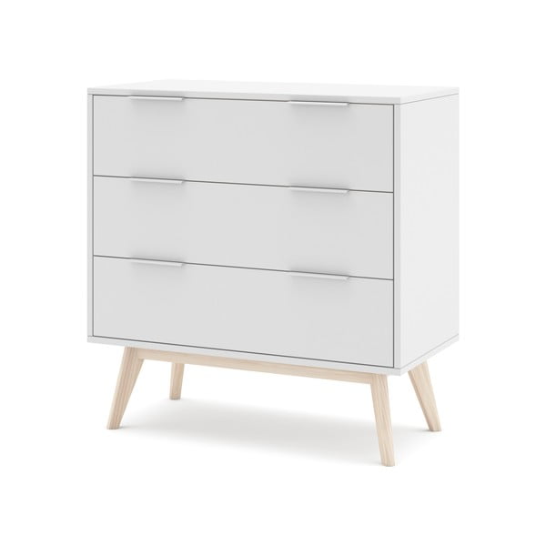 Biela nízka komoda 80x83 cm Campus – Marckeric-image-3