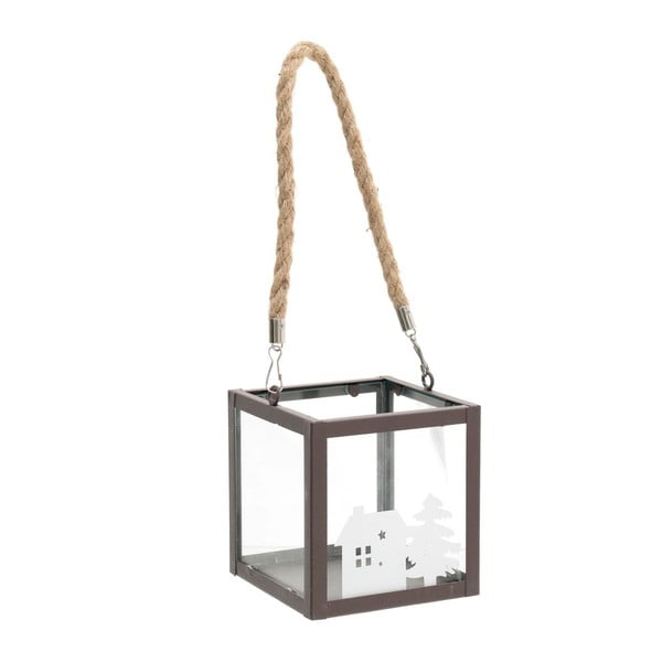 Lampáš s hnedým rámom InArt House, 12 × 12 cm