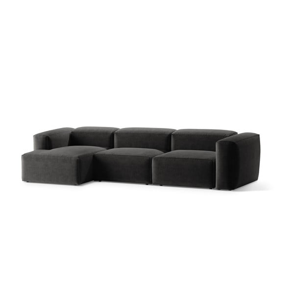 Tmavosivá rohová pohovka (ľavý roh/s leňoškou) Bergamo – Cosmopolitan Design-image-2