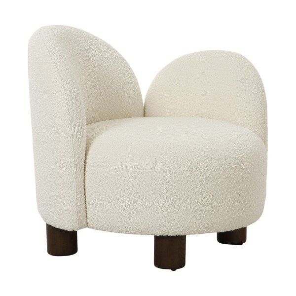 Biele kreslo z textílie buklé Honolulu – House Nordic-image-2