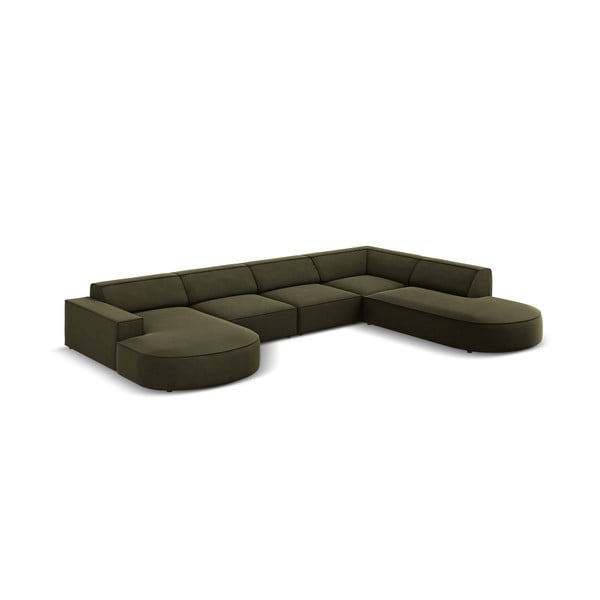 Zelená zamatová rohová pohovka (pravý roh) Jodie - Micadoni Home-image-3