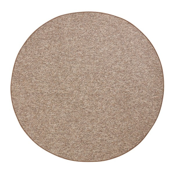 Okrúhly koberec BT Carpet Wolly v hnedej farbe, ⌀ 200 cm