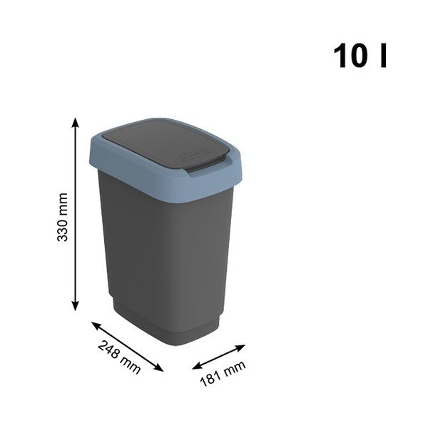 Odpadkový kôš z recyklovaného plastu 10 l Twist - Rotho-image-3