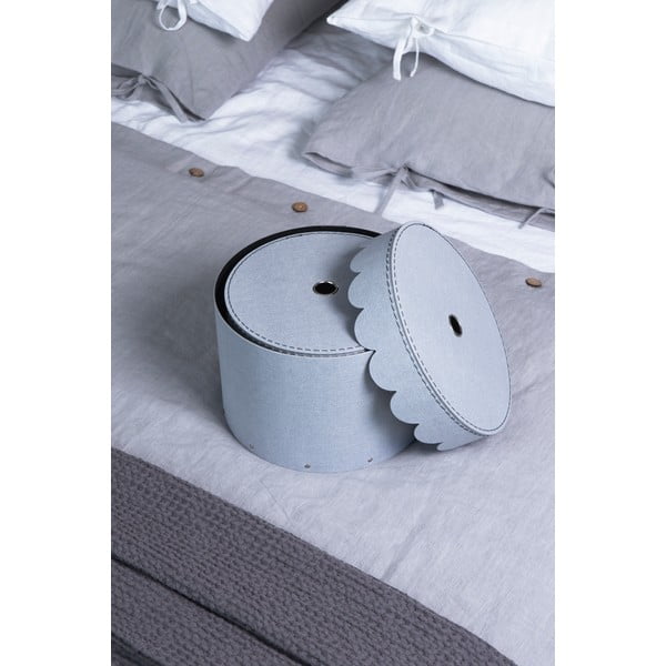 Svetlosivé kartónové úložné boxy s vekom v súprave 2 ks ø 26x17,5 cm Wilma – Bigso Box of Sweden-image-2