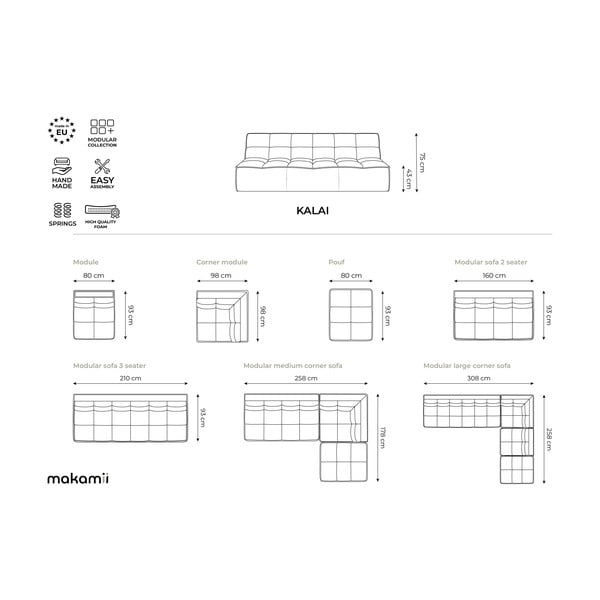 Béžový modul pohovky Kalai – Makamii-image-4