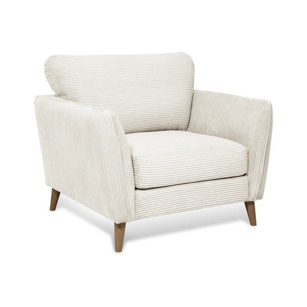 Biele menčestrové kreslo Paris – Scandic