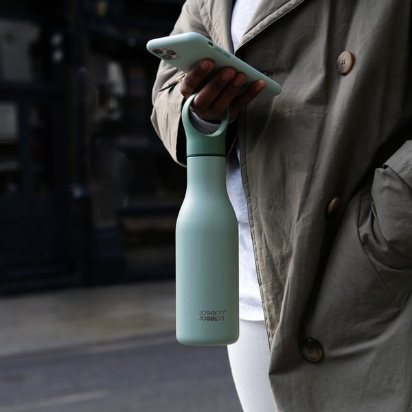 Cestovná antikoro fľaša v mentolovej farbe 500 ml Loop – Joseph Joseph-image-2