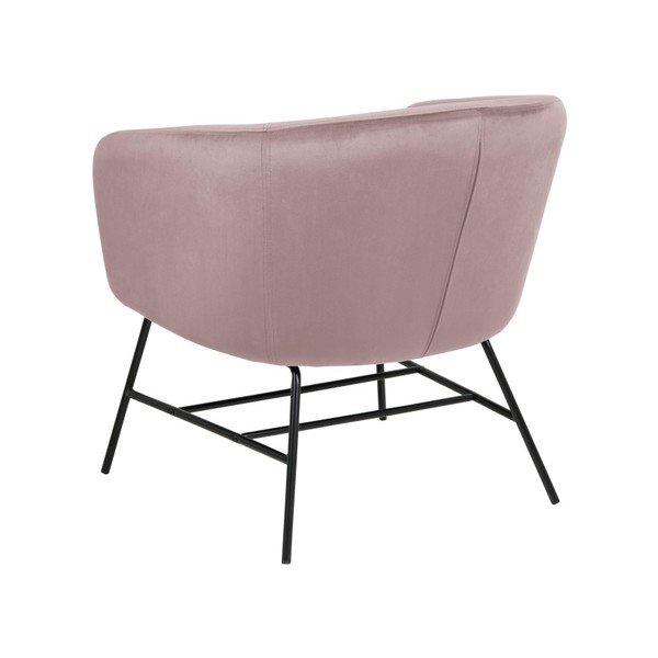 Púdrovoružové zamatové kreslo Actona Ramsey-image-3