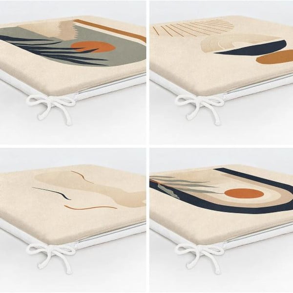 Sedáky v súprave 4 ks 42x42 cm Illustrated Arch – Mila Home-image-3