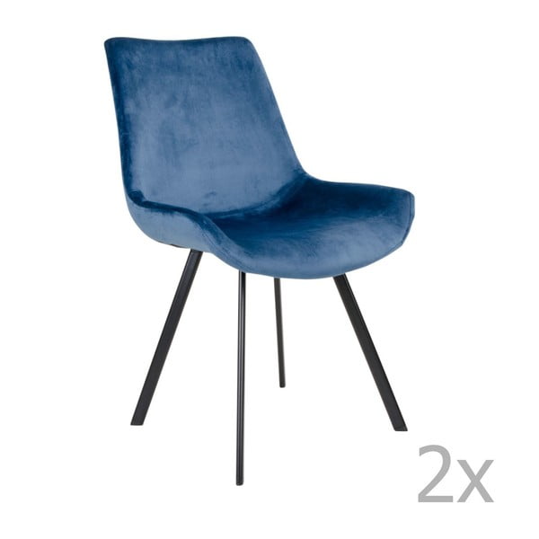 Súprava 2 modrých jedálenských stoličiek House Nordic Drammen