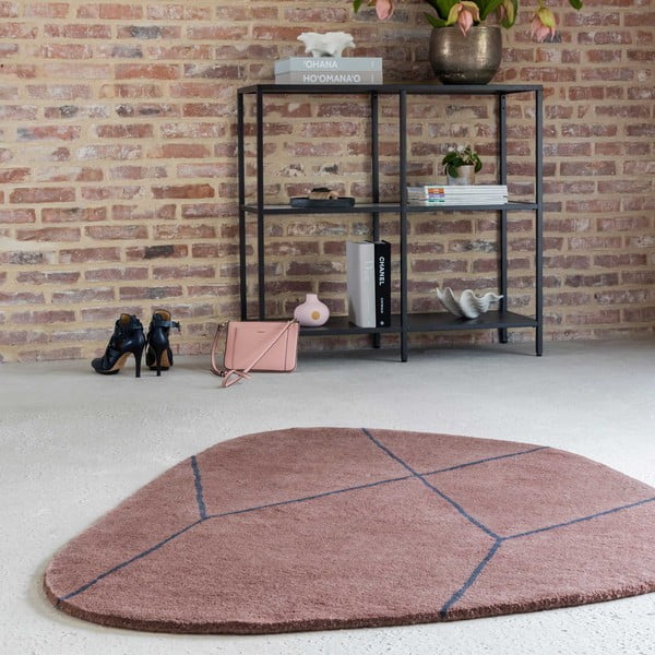 Ružový vlnený koberec 120x154 cm Shape - Mette Ditmer Denmark-image-1