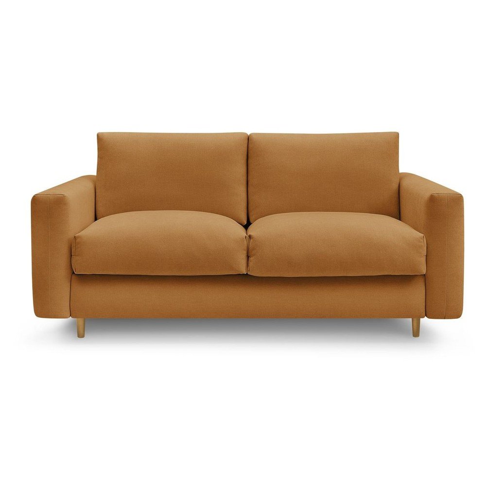 Pohovka na každodenné spanie/rozkladacia v horčicovej farbe 220 cm Cocoone – Bobochic Paris