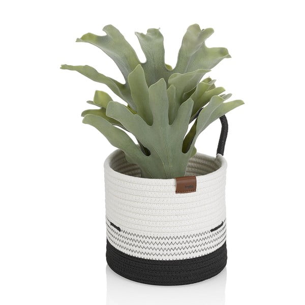 Bielo-čierny úložný košík Kela Hedda, ø 20 cm-image-1