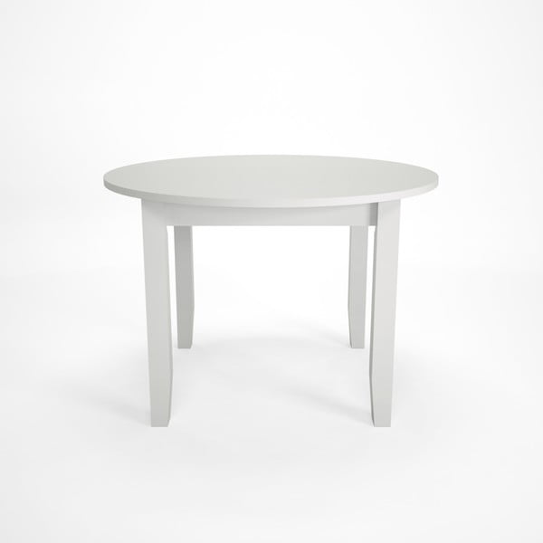 Biely jedálenský rozkladací stôl z bukového dreva Artemob Lass, Ø 110 × 75 cm