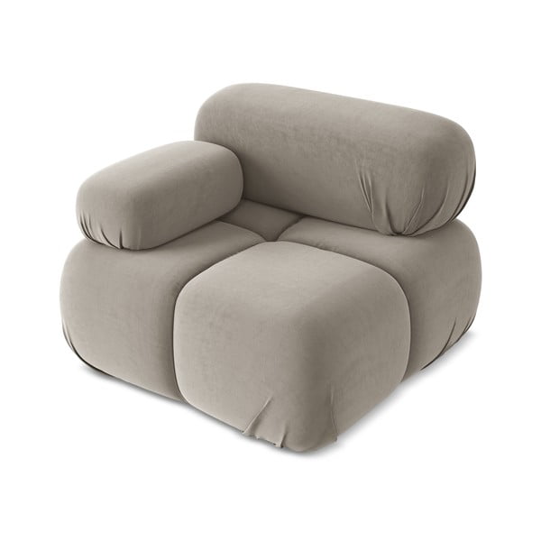 Béžový zamatový modul pohovky (ľavý roh) Lokua – Makamii-image-2