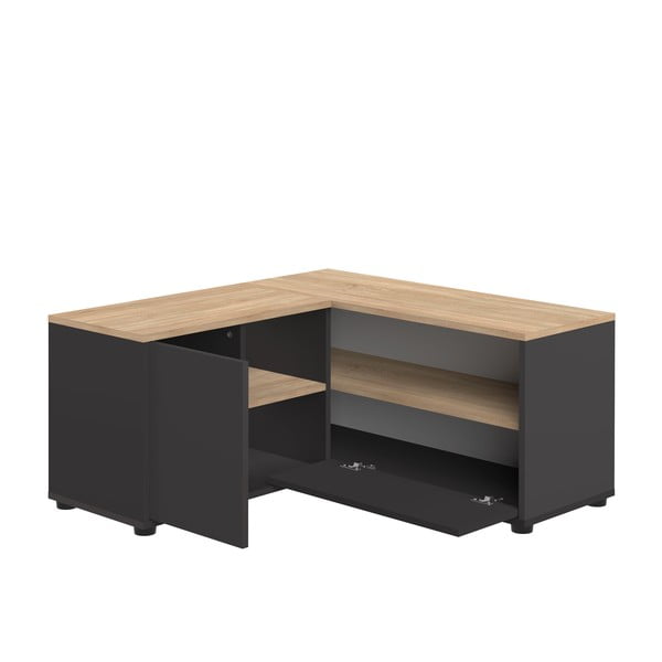 TV stolík v dekore duba v čierno-prírodnej farbe 90x45 cm Angle – TemaHome-image-3