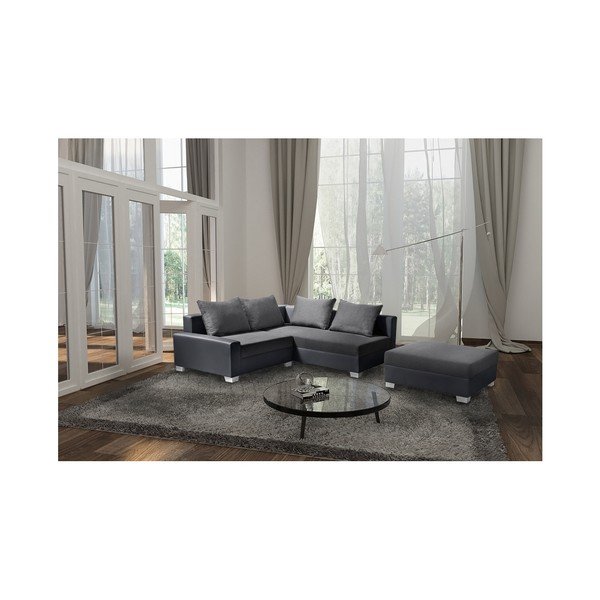 Antracitová rohová pohovka s lôžkom na pravej strane Interieur De Famille Paris Aventure-image-4