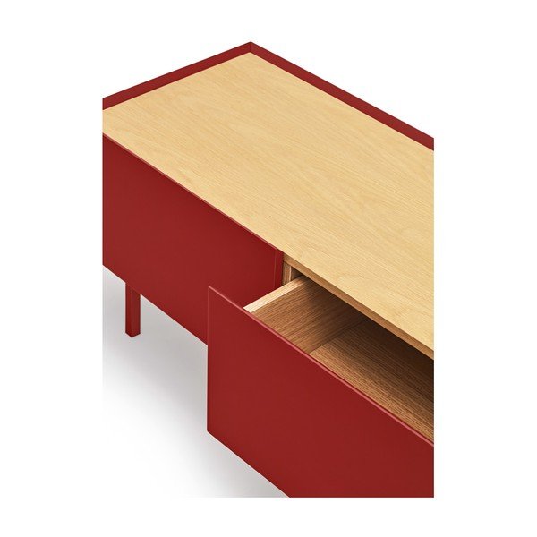 Červený TV stolík v dekore duba 180x45 cm Arista – Teulat-image-3