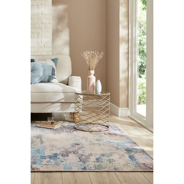 Modro-fialový umývateľný koberec s prímesou recyklovaných vlákien 160x230 cm Reid – Flair Rugs-image-1