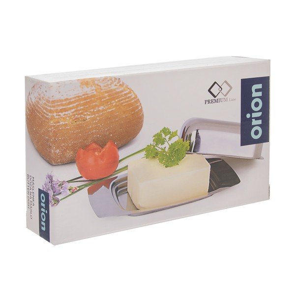 Nádobka na maslo z nehrdzavejúcej ocele v striebornej farbe – Orion-image-3