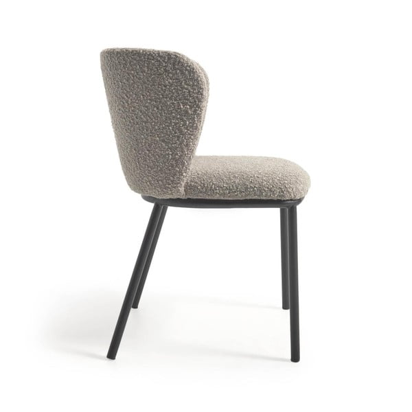 Svetlosivé čalúnené jedálenské kreslo Ciselia – Kave Home-image-4