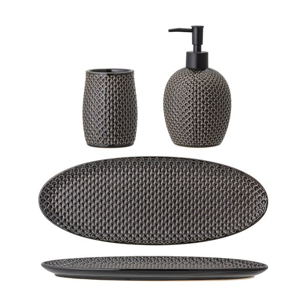 Sivá kameninová súprava doplnkov do kúpeľne Hrin – Bloomingville-image-4