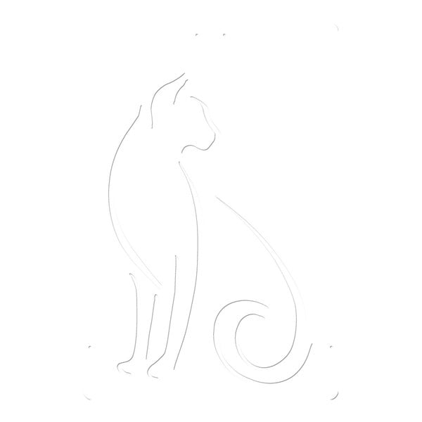 Biela nástenná kovová dekorácia Wall Decor Cat Elegant
