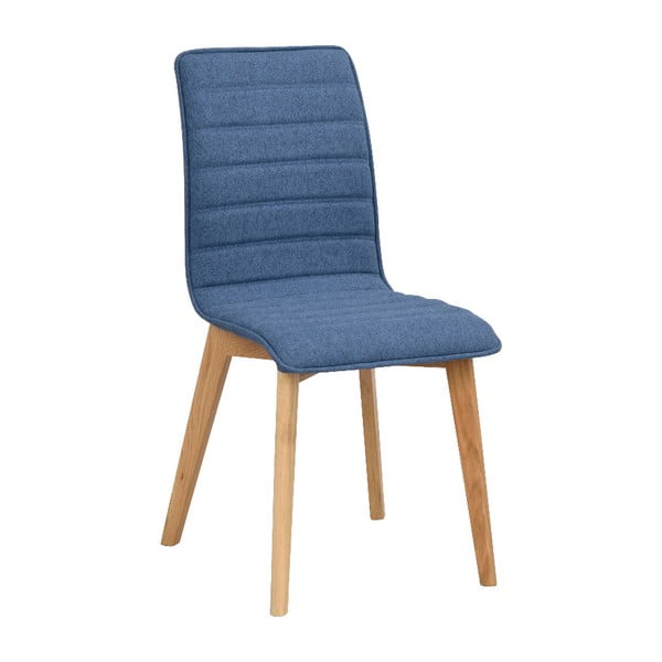 Modrá jedálenská stolička s hnedými nohami Rowico Grace