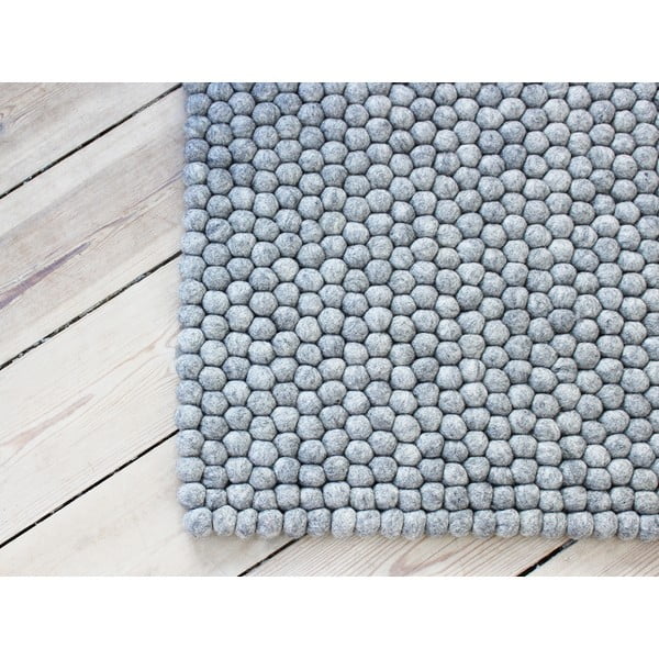 Oceľovosivý guľôčkový vlnený koberec Wooldot Ball rugs, ⌀ 100 x 150 cm-image-1
