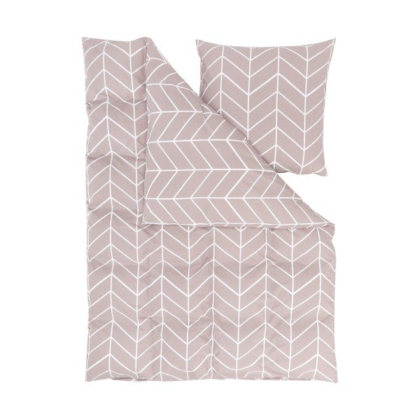 Ružové bavlnené obliečky na jednolôžko by46 Mirja, 155 x 220 cm