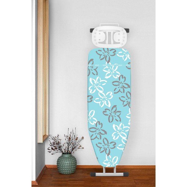 Modrý bavlnený poťah na žehliacu dosku Wenko Flowers M-image-1