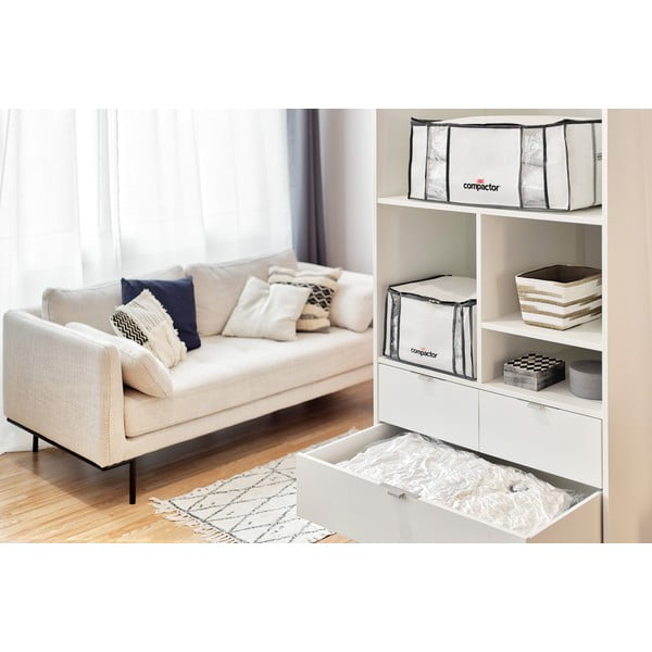 Vákuový/vystužený látkový úložný box na oblečenie 65x45x27 cm Life – Compactor-image-3