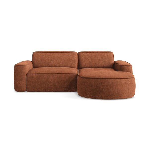 Terakotová ženilková rohová pohovka (pravý roh/s leňoškou) Omao – Makamii