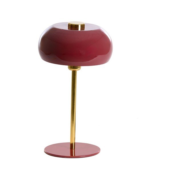 Vínová stolová lampa s kovovým tienidlom (výška 40 cm) Surin – Light & Living