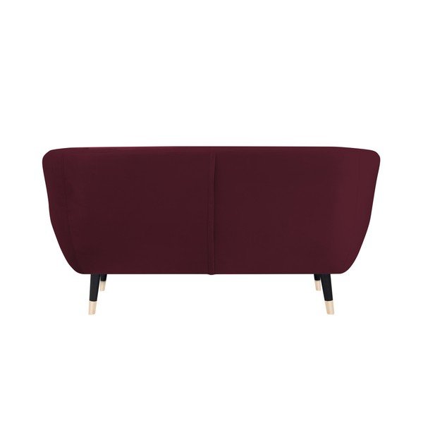 Vínovočervená pohovka s čiernymi nohami Mazzini Sofas Amelie, 158 cm-image-4