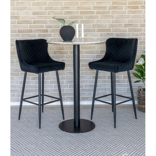 Okrúhly barový stôl s doskou v dekore mramoru ø 70 cm Bolzano – House Nordic-image-1