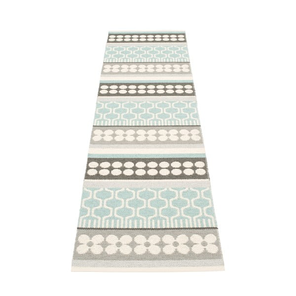 Sivo-tyrkysový vnútorný a vonkajší behúň 70x270 cm Asta Pale Turquoise – Pappelina