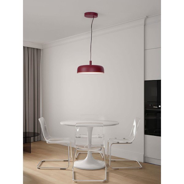 Vínovočervené hliníkové LED závesné svietidlo so stmievačom ø 40 cm Noelia – Nova Luce-image-1