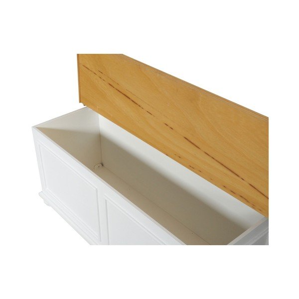 Biela úložná truhlica s dreveným vekom Nara-image-1