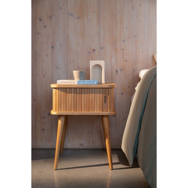Nočný stolík v dekore duba v prírodnej farbe Barbier – Zuiver-image-3