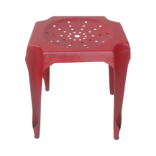 Kovový retro stolík Gion, červený